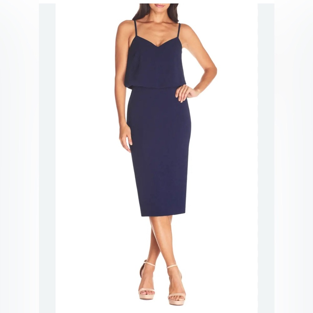 Dress The Population Alondra Blouson Sheath Dress Small